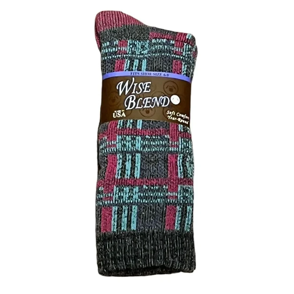 BOGO Wise Blend Plaid Merino Wool Socks, Size M, NWT‎